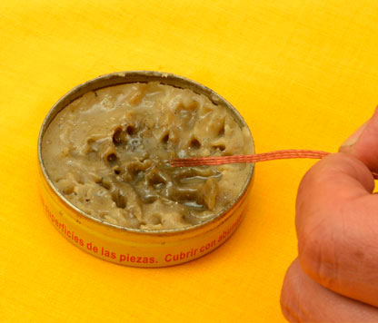 untar la trenza con grasa