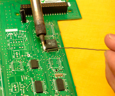 aplique soldadura abundante