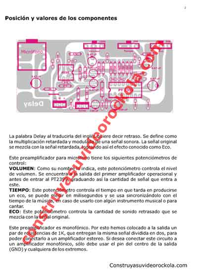 Descargar Archivo PDF del Preamplificador de Micrófono con Eco o Delay