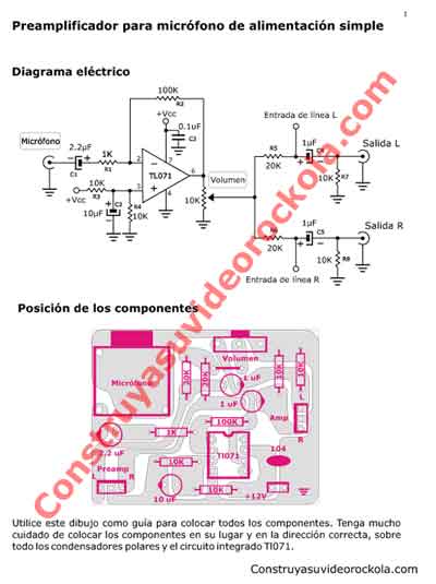 Descargar Archivo PDF del Preamplificador para Micrófono o Guitarra Acústica