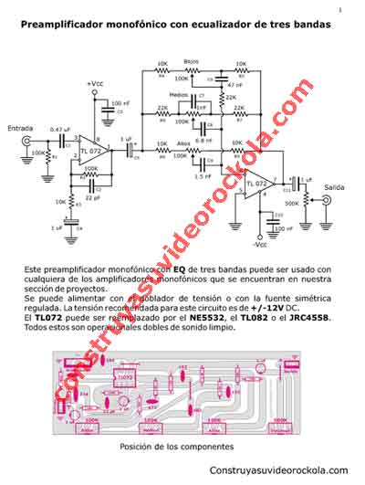 Descargar Archivo PDF del Preamplificador Monofónico con EQ de 3 Bandas