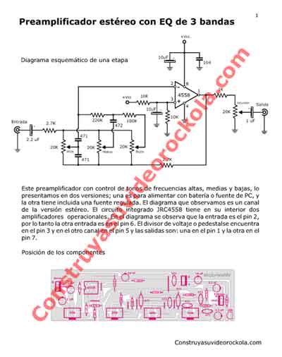 Descargar Archivo PDF del Preamplificador con EQ de 3 Bandas y Fuente Simple