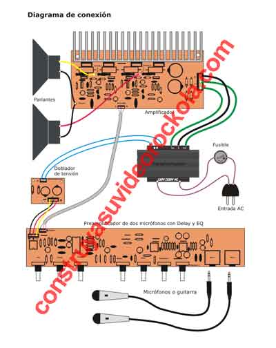 Descargar Archivo PDF del Preamplificador con dos Entradas de Micrófono, Delay y EQ